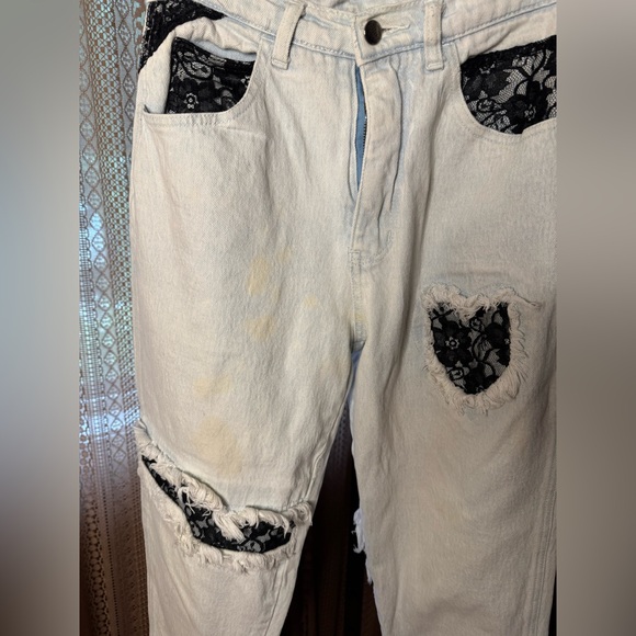 VTG Stefano Jeans With Lace Detail - Picture 2 of 8